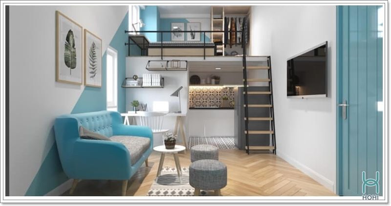 Thi Công Nội Thất Phòng Trọ Có Gác 7 Thiết kế nội thất phòng trọ có gác