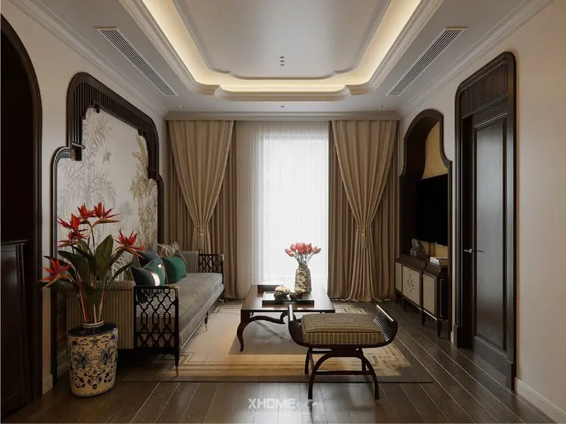 Hình ảnh cải tạo nội thất chung cư phong cách Indochine