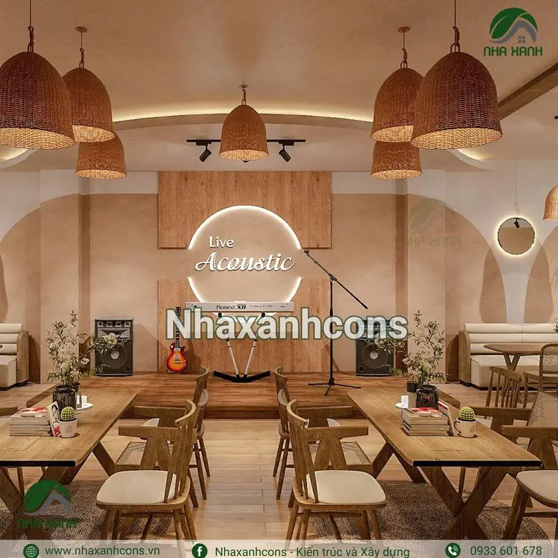 Nội thất quán cafe bê tông cốt thép tại Tiền Giang