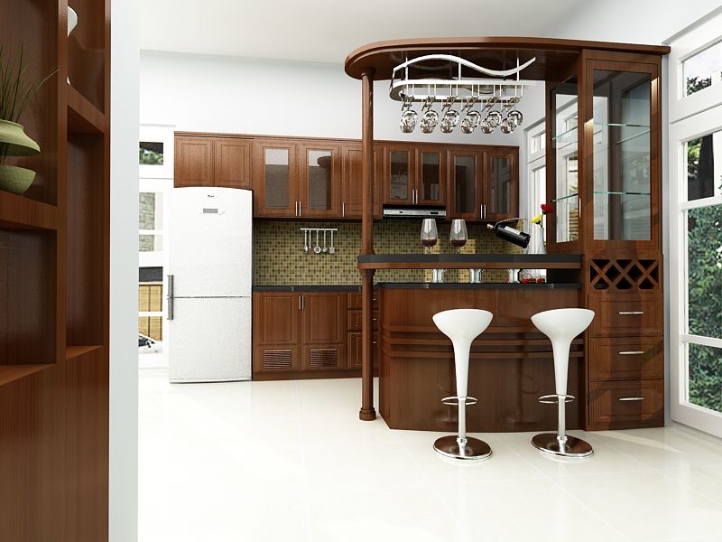 Thiết kế quầy bar bếp hiện đại