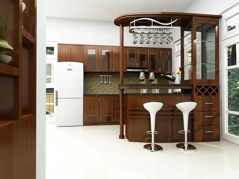 Tủ bếp kết hợp quầy bar