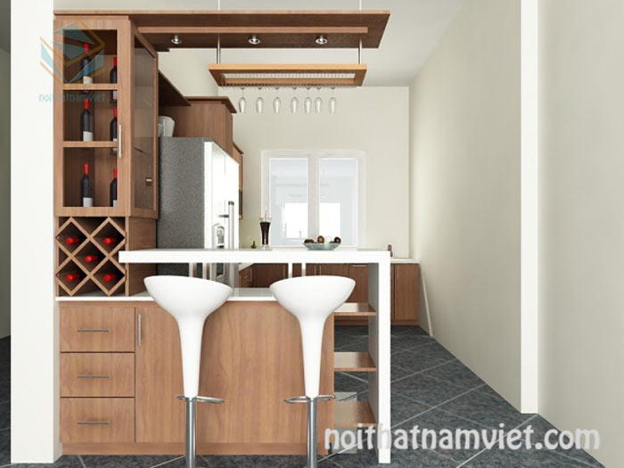 Tủ bếp kết hợp quầy bar