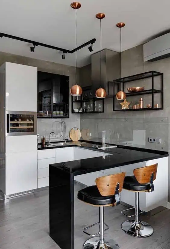 Quầy bar mini tích hợp kệ
