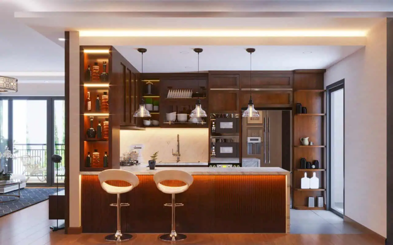 Quầy bar mini gỗ tự nhiên