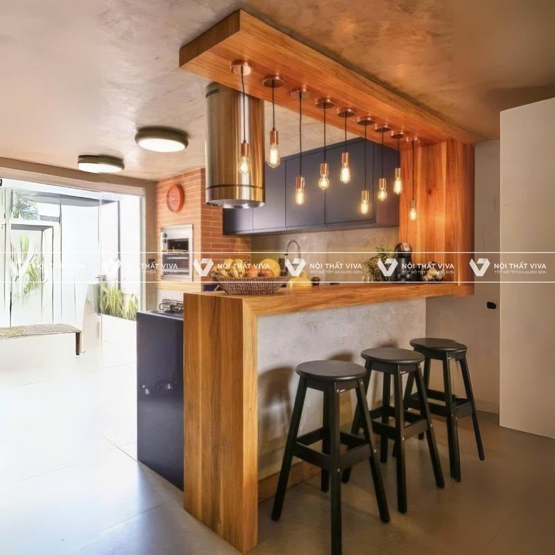 Quầy bar gỗ tự nhiên