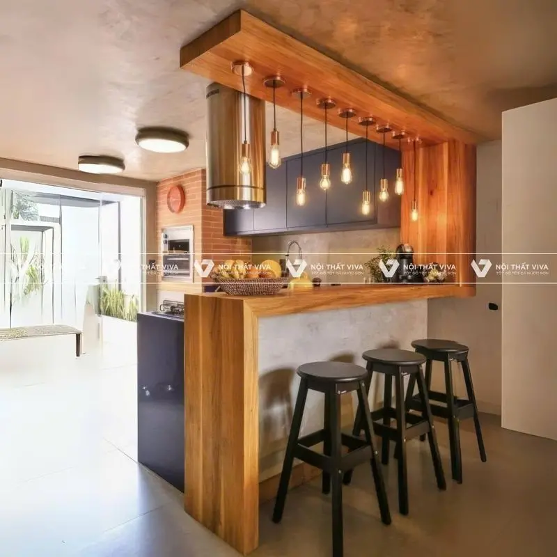 Quầy bar gỗ tự nhiên