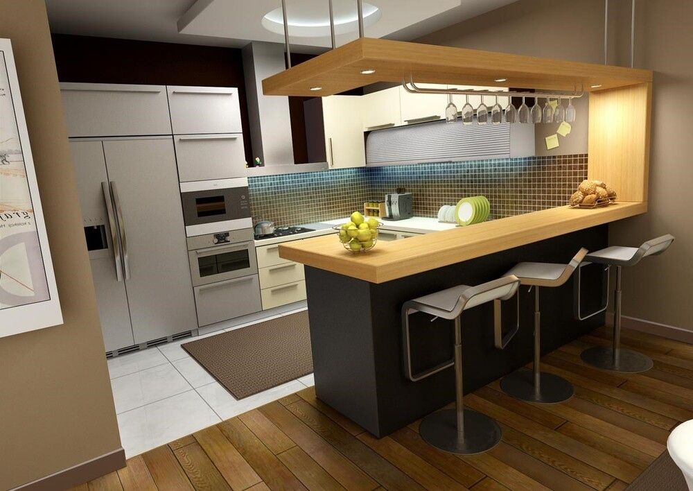 Quầy bar mini trong bếp