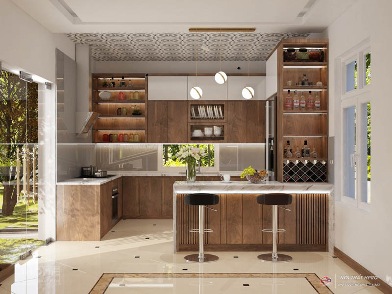 Quầy bar gỗ tự nhiên