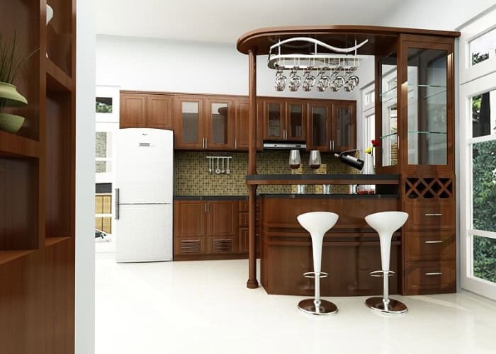 Mẫu quầy bar ngăn bếp và phòng khách 3