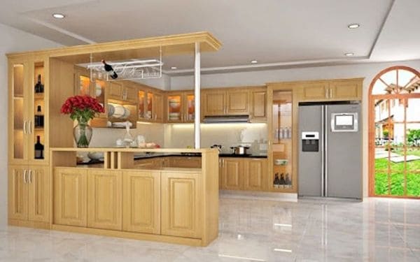 Mẫu quầy bar ngăn bếp và phòng khách 10