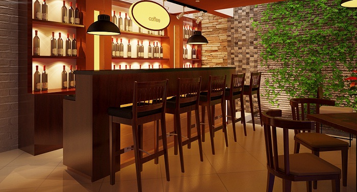 Quầy bar tối giản