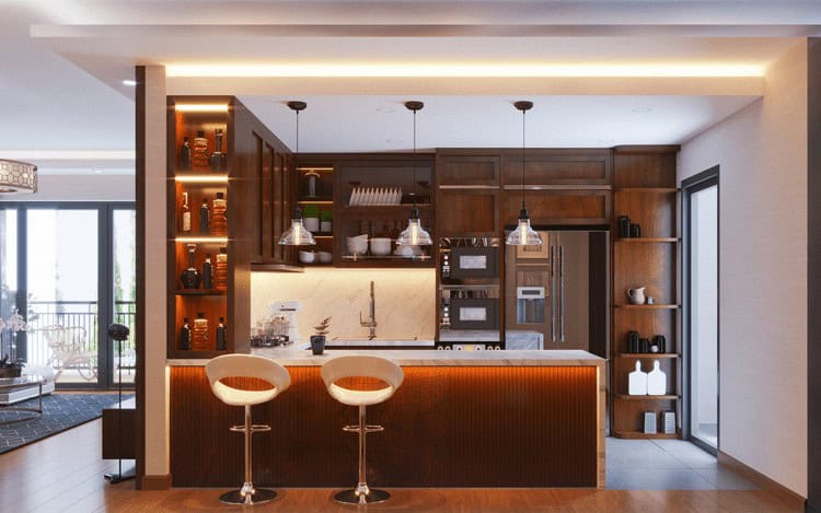 Quầy bar mini tiện nghi