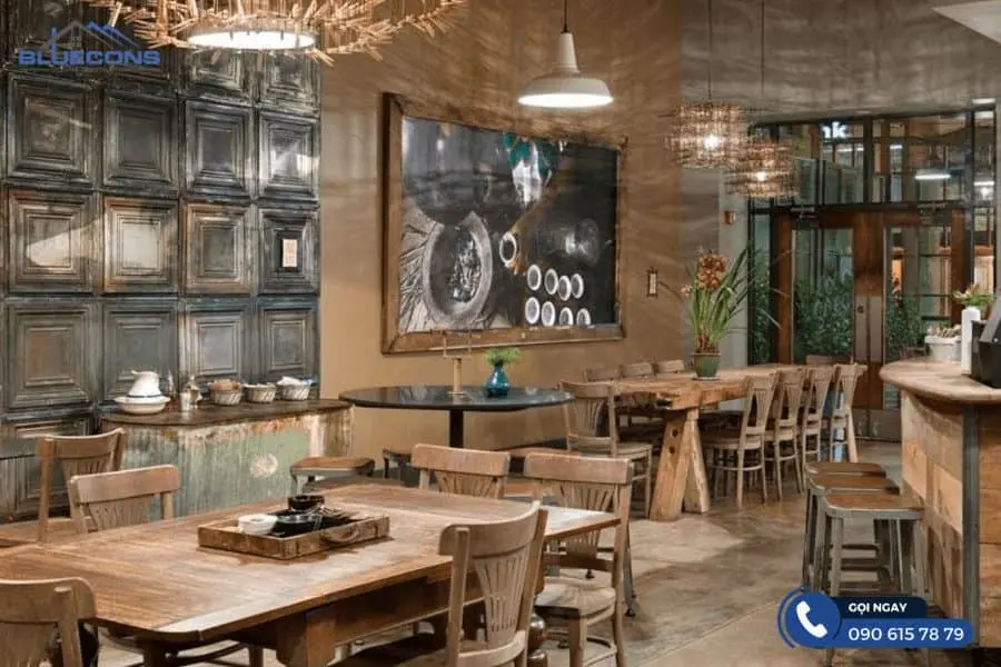 Thiết kế quầy bar quán ăn theo phong cách cổ điển