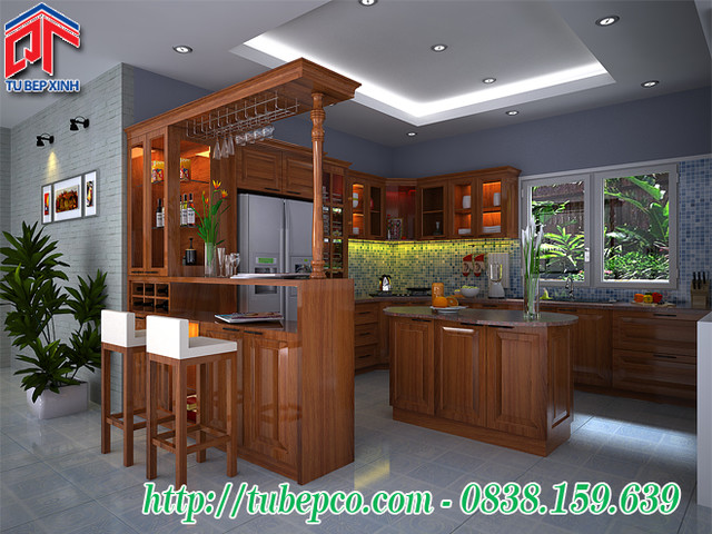 Mẫu thiết kế độc đáo cho bếp có quầy bar