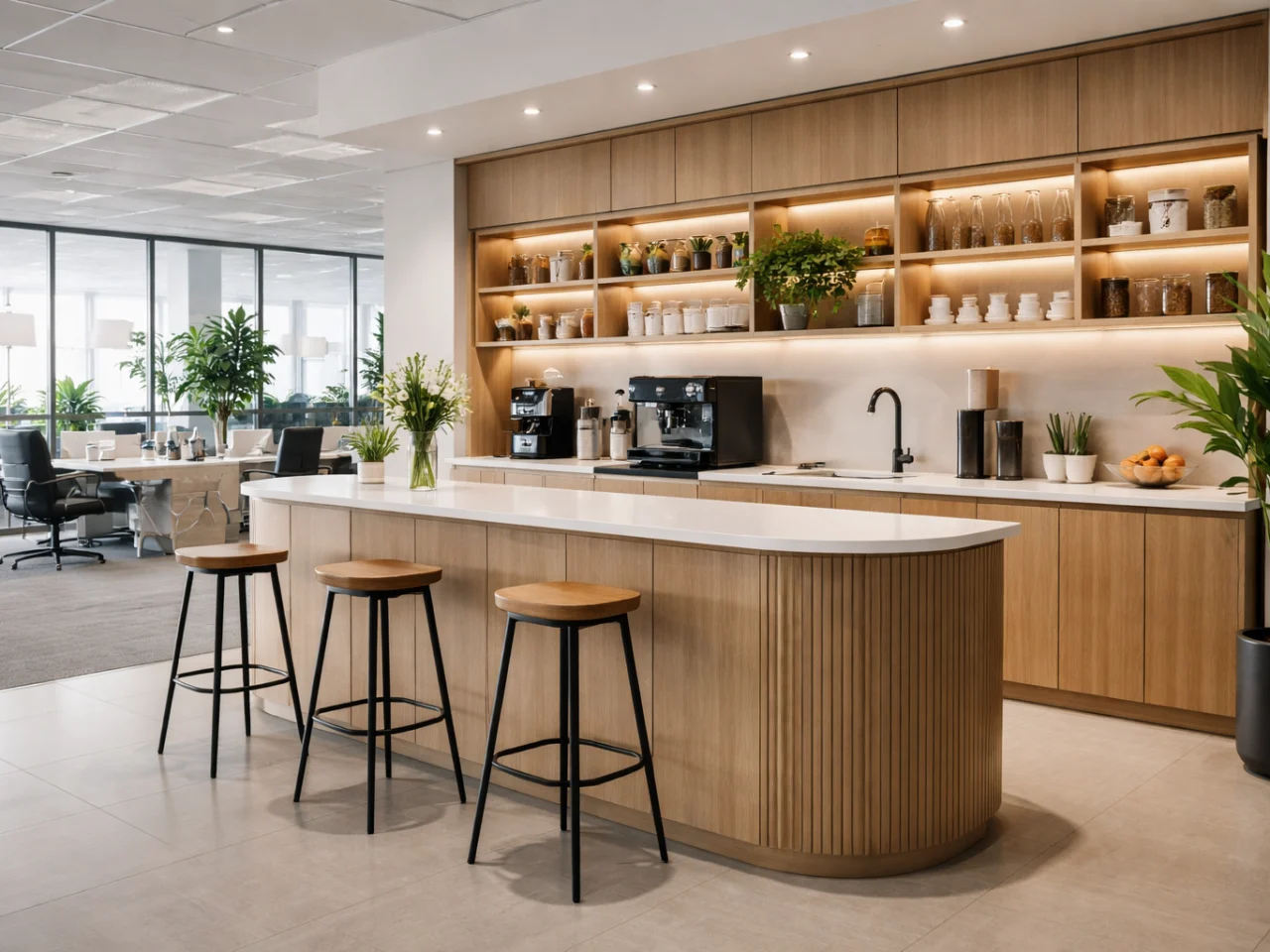quầy cafe văn phòng – ảnh minh họa