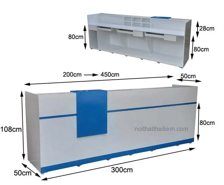 Kích thước quầy lễ tân