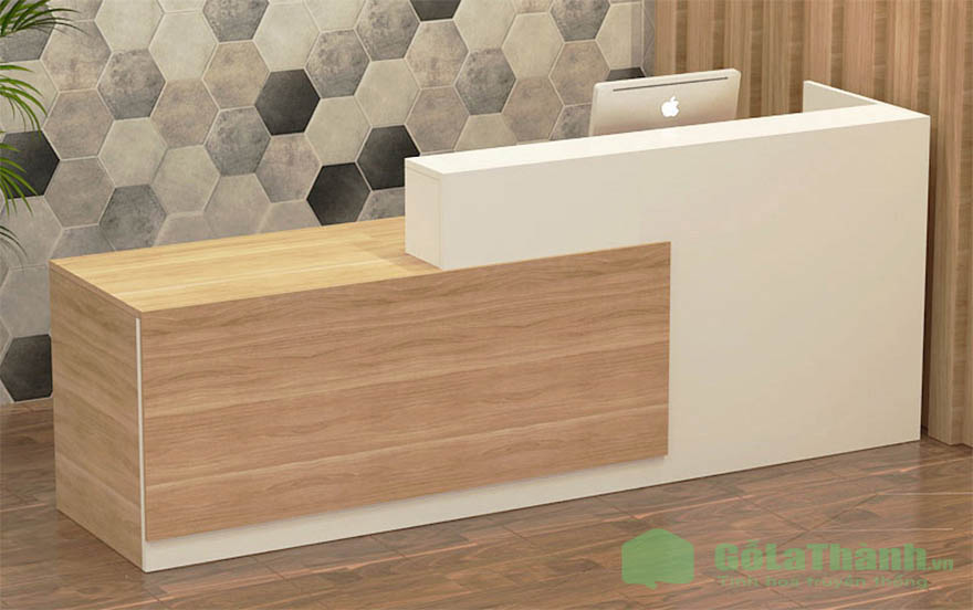 Mẫu quầy lễ tân gỗ công nghiệp đẹp