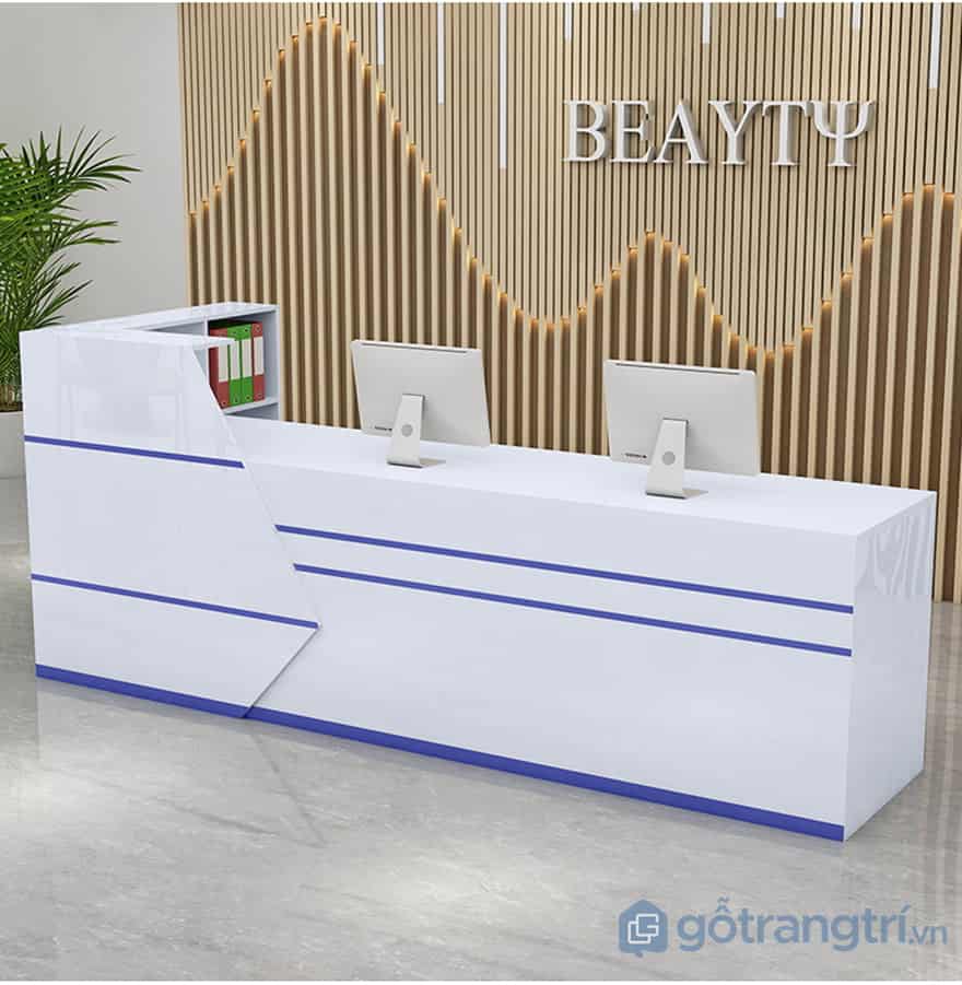 Quầy lễ tân gỗ cong