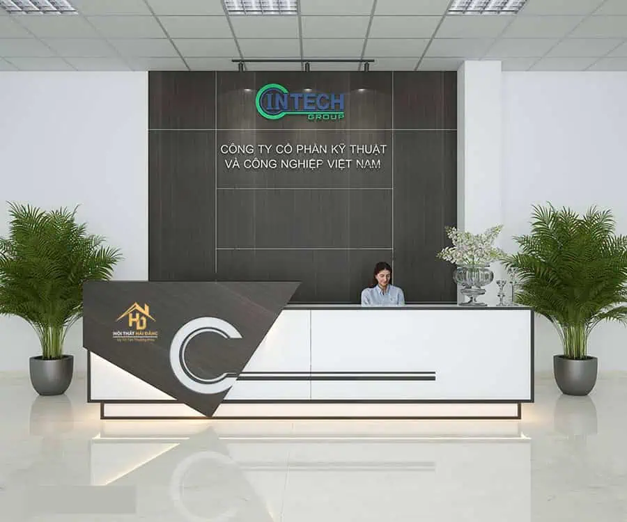 Quầy lễ tân tối giản