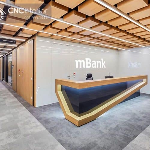 Quầy lễ tân màu sắc nổi bật