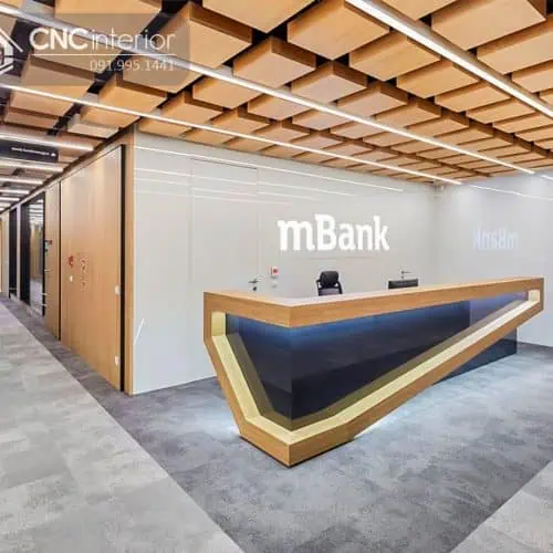 Quầy lễ tân màu sắc nổi bật