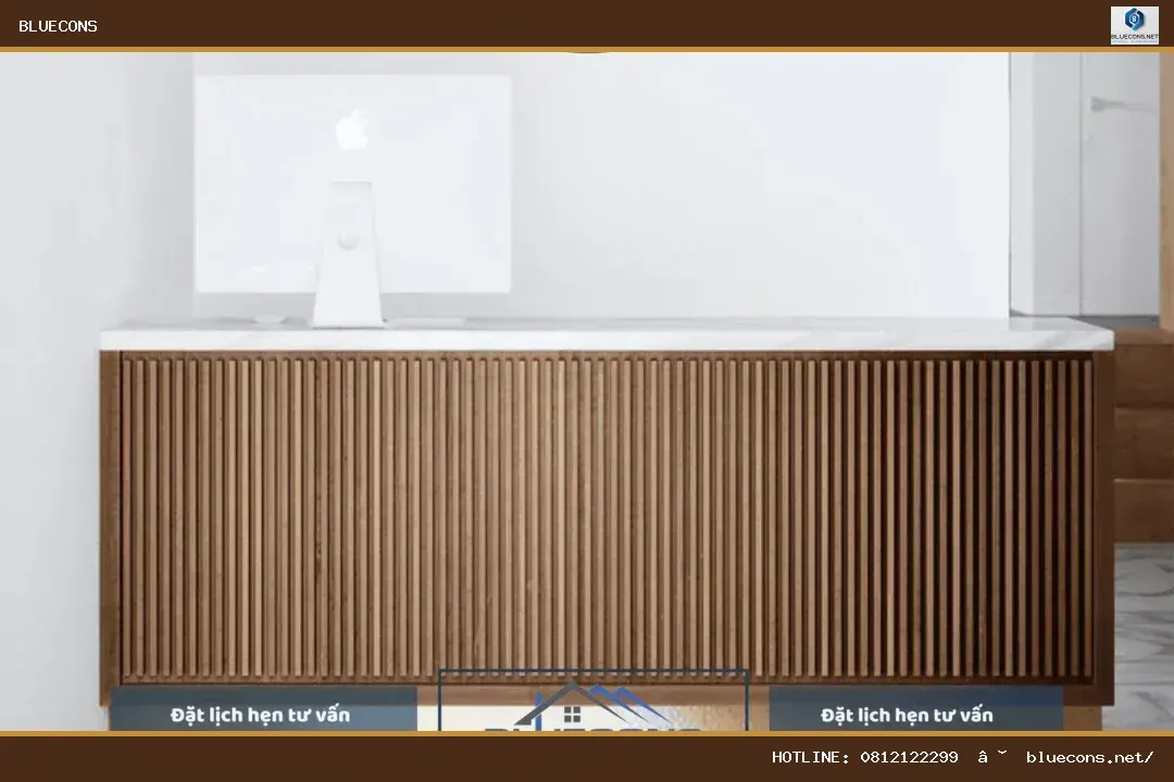 Quầy lễ tân đơn giản đẹp – hình ảnh Bluecons