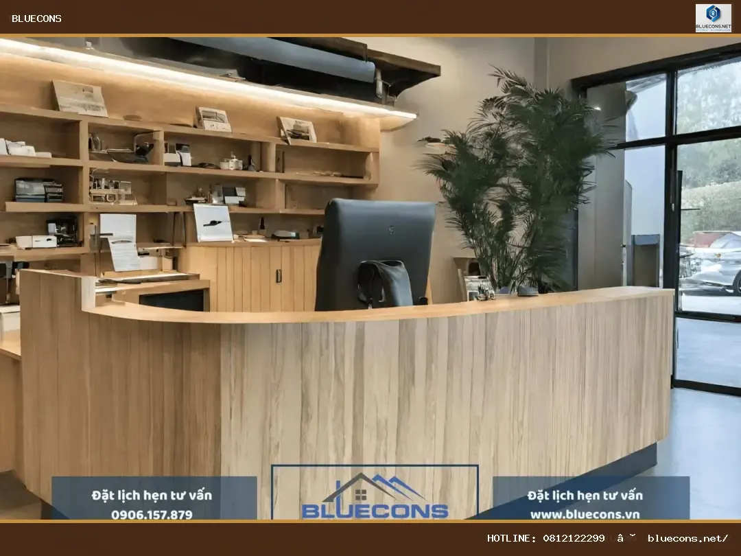 Quầy lễ tân đơn giản đẹp – hình ảnh Bluecons
