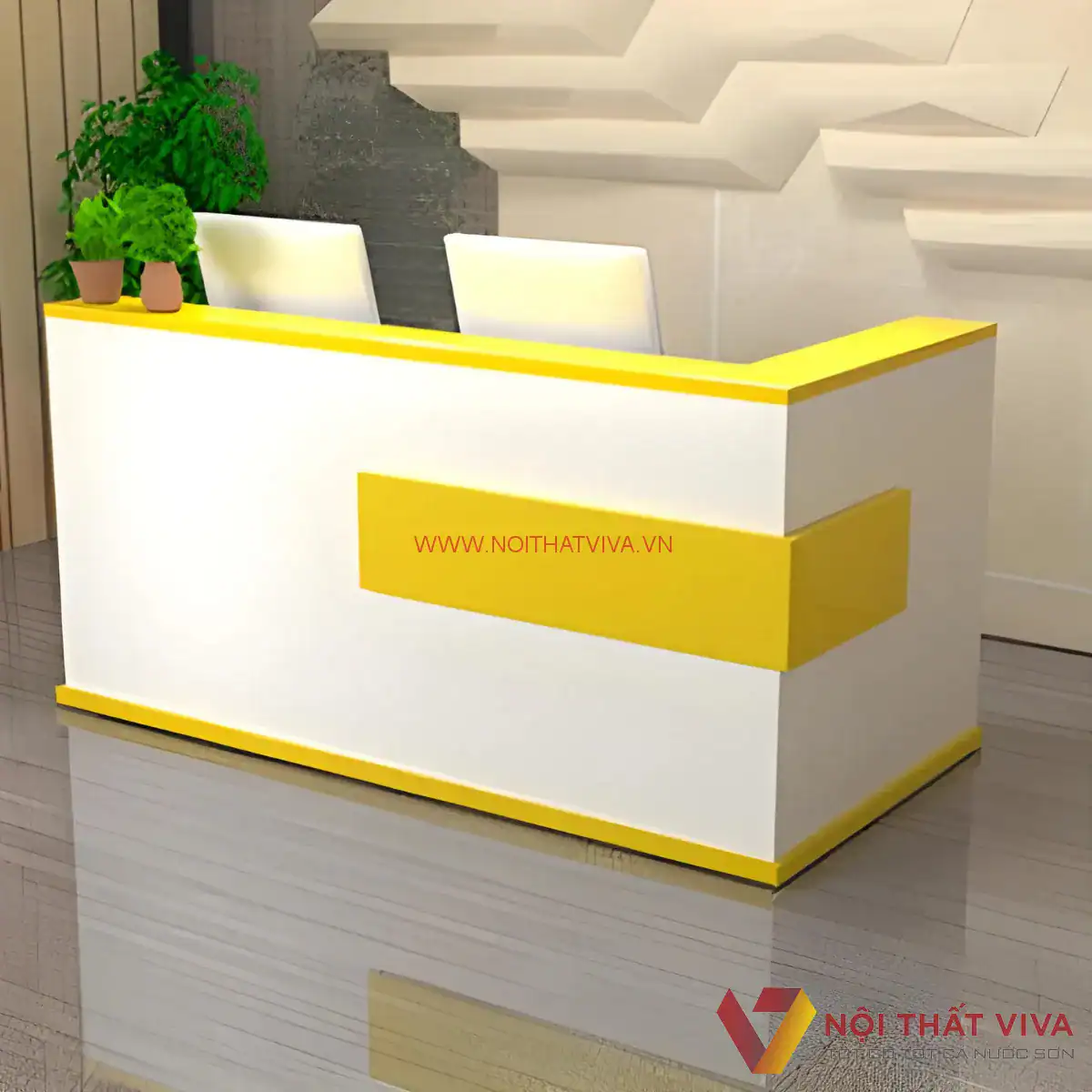 Mẫu quầy lễ tân hiện đại