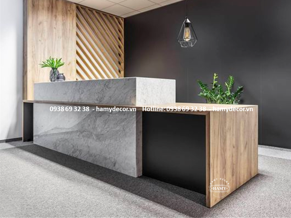 Quầy lễ tân đẹp phong cách hiện đại