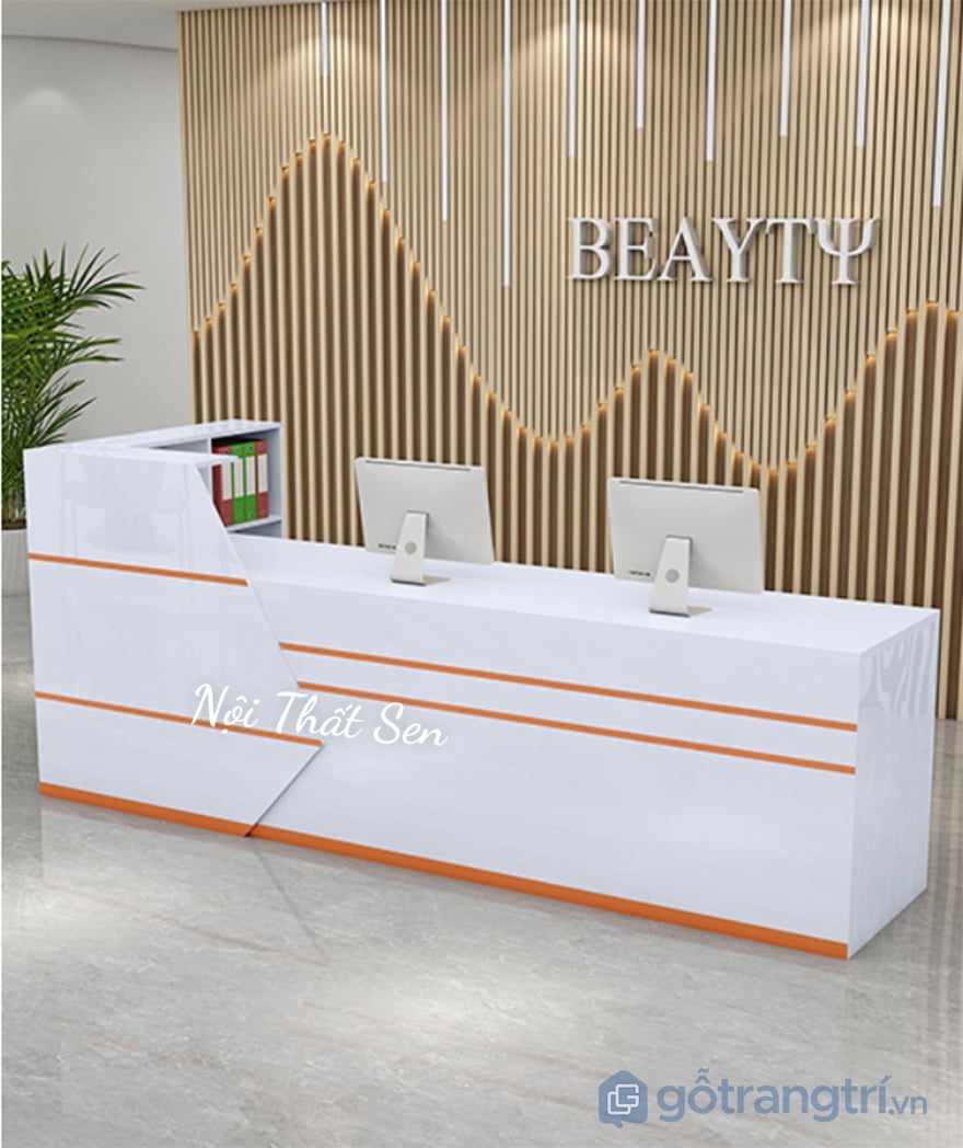 Quầy lễ tân gỗ công nghiệp đẹp