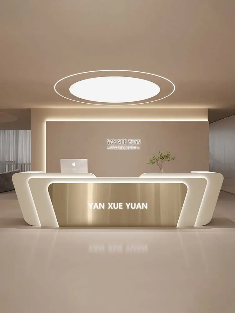Mẫu quầy lễ tân inox hiện đại