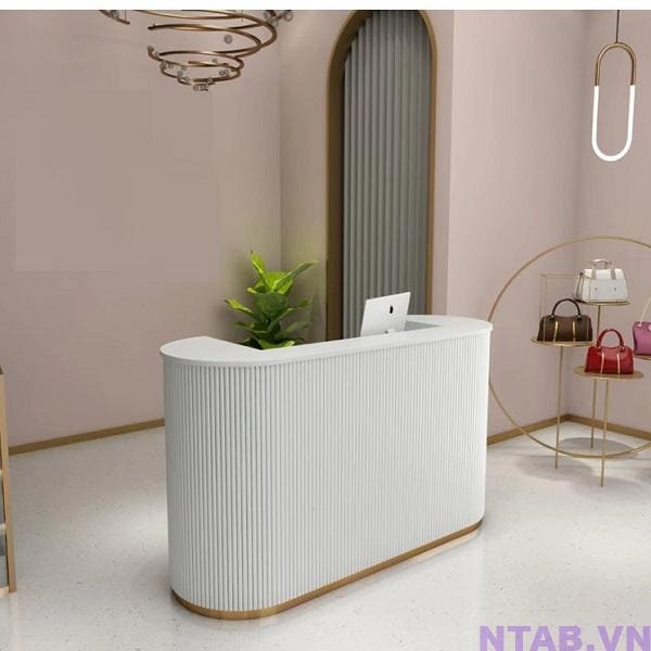 Quầy lễ tân spa bo tròn