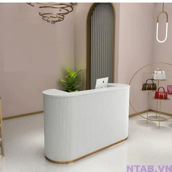 Quầy lễ tân spa bo tròn