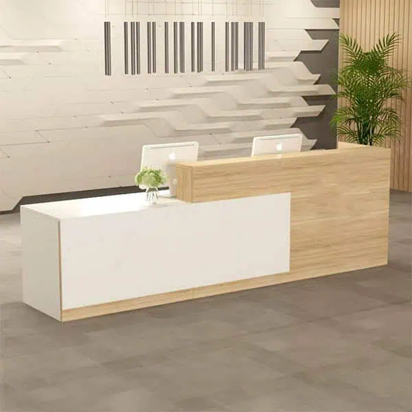 Quầy lễ tân gỗ MDF góc L