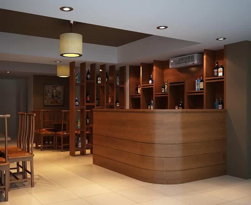 Quầy lễ tân nhà hàng phong cách hiện đại