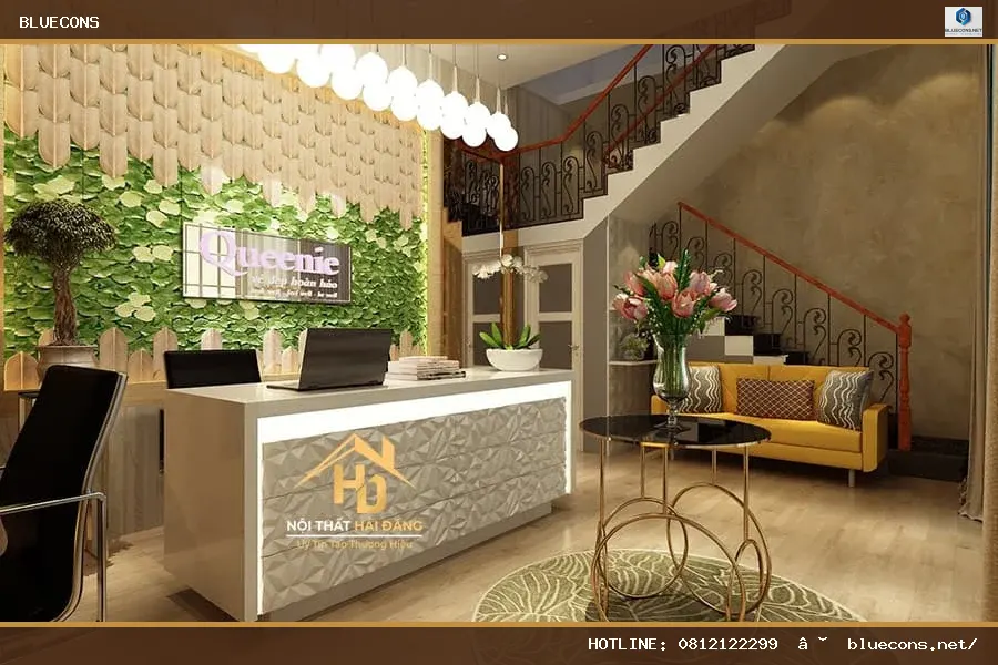 Quầy lễ tân nhà hàng cao cấp – hình ảnh Bluecons