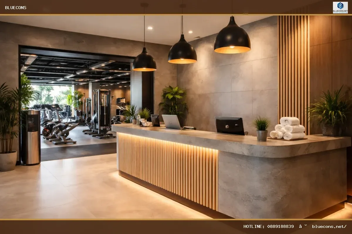 Quầy lễ tân phòng gym – ảnh minh họa Bluecons