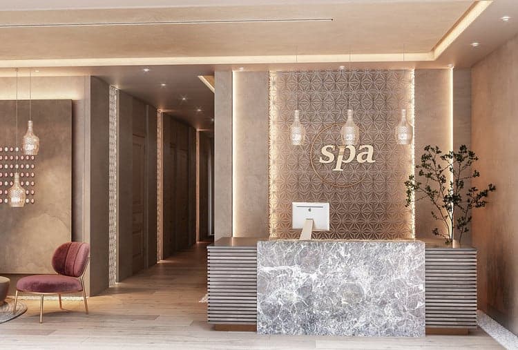 Quầy lễ tân spa mini sang trọng