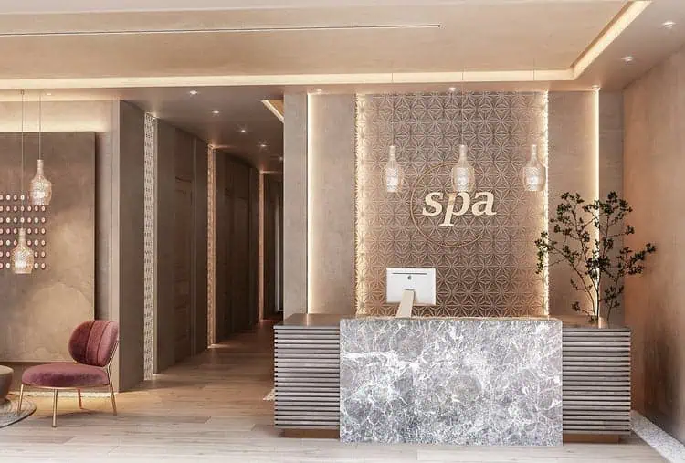 Quầy lễ tân spa mini sang trọng