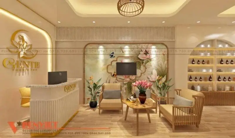 Thiết kế quầy lễ tân spa nhỏ