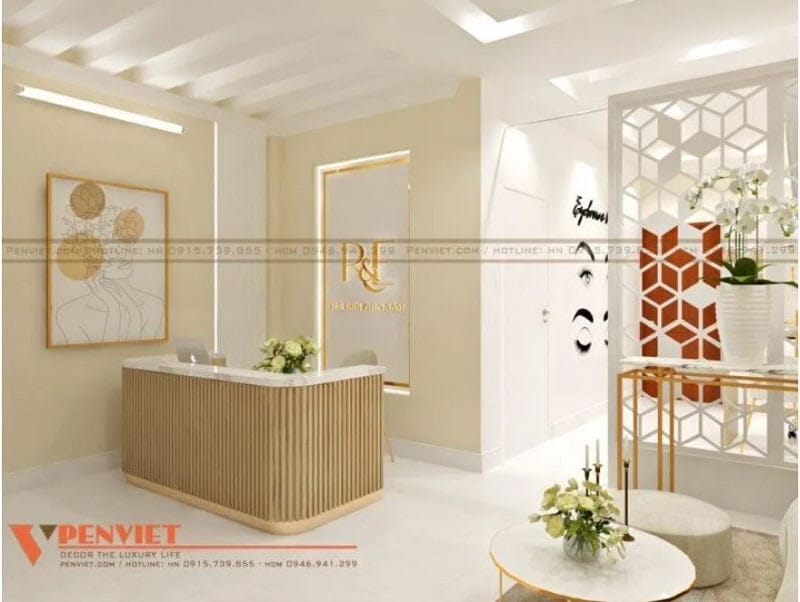 Quầy lễ tân spa mini đẹp
