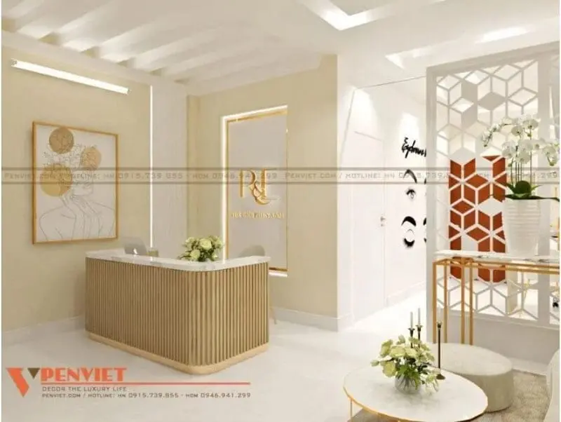 Quầy lễ tân spa mini đẹp
