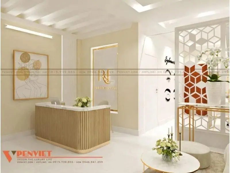 Quầy lễ tân spa mini đẹp
