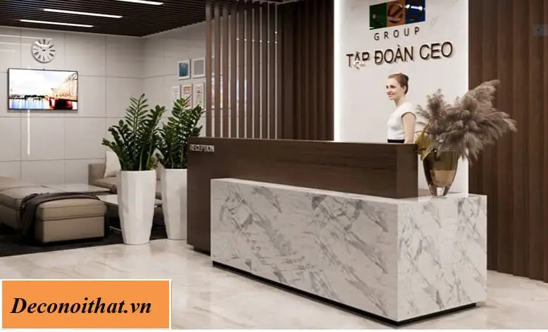 Thiết kế quầy lễ tân văn phòng đẹp