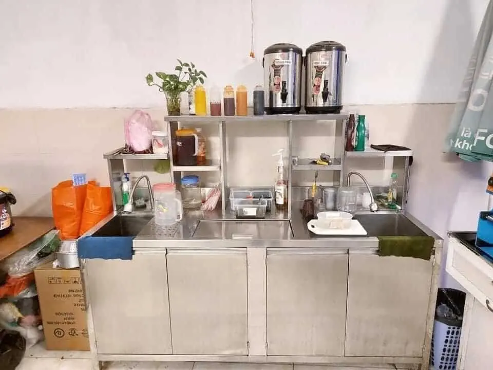 Thiết kế quầy pha chế inox bán cafe đẹp