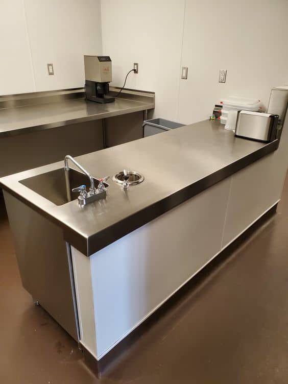 Mẫu quầy pha chế inox có chậu rửa đẹp và tiện lợi