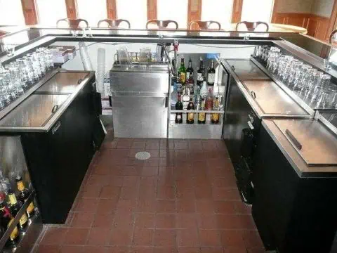 Quầy pha chế inox giá rẻ đẹp chữ L