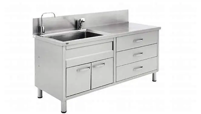 Quầy pha chế inox nhỏ gọn có ngăn kéo