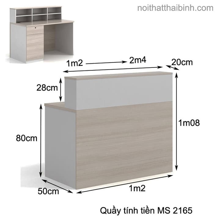 Kích thước quầy tính tiền