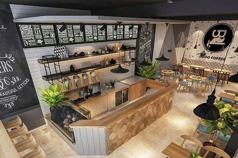 setup quầy cafe đẹp – hình ảnh Bluecons
